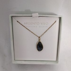 NIB Argento Vivo Gold and Blue Pendant Necklace
